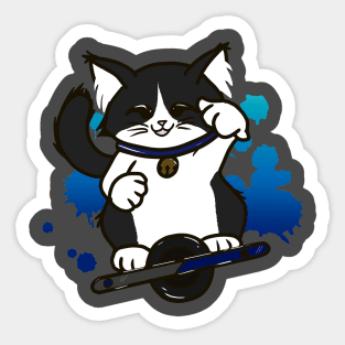 Onewheel Cat Long Hair Tuxedo Sticker